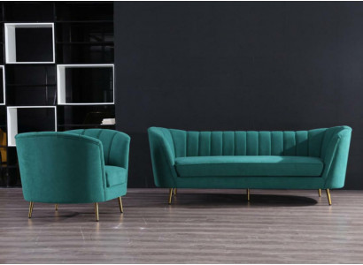 Woonlandschap Relax fluwelen zitontwerp bank loungesofa 3+1 zitsmeubels.