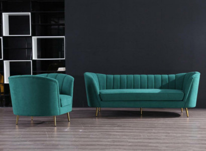 Woonlandschap Relax fluwelen zitontwerp bank loungesofa 3+1 zitsmeubels.
