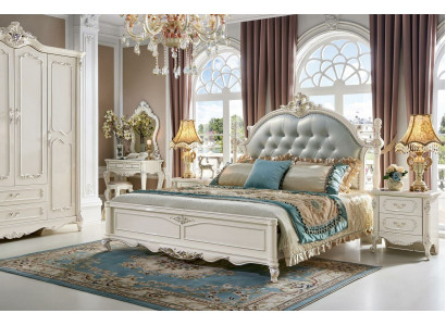 Chesterfield Slaapkamer Set 6-delig. Koninklijke barok meubels Bed massief hout