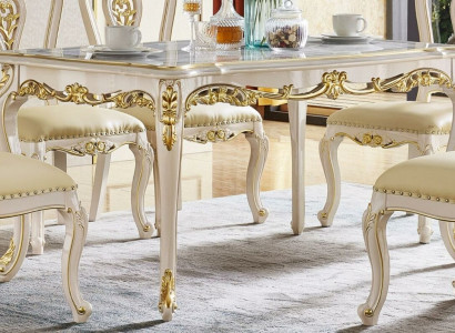 Barok eettafel tafel woonkamergroep set hout eetkamer design tafels