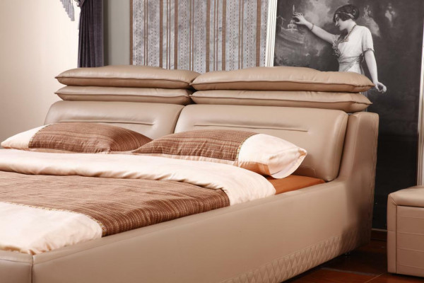 Modern ontwerp bed XXL luxe hotelbedden stijl dubbel leer 140 160.