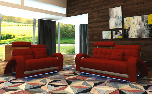 Leren bank bank woongebied 3+2 zits modern designbank 2232