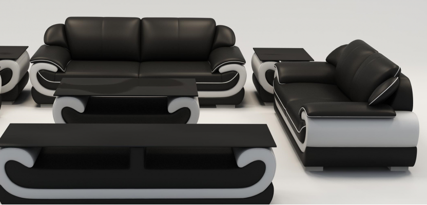 Leren bank bankstel woonlandschap 3+2 zits modern design bankstel 0615