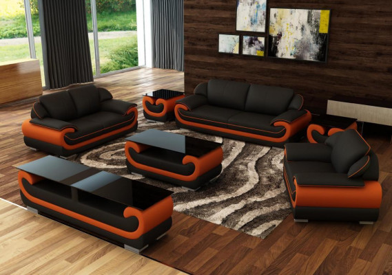 Leren bank bankstel woonlandschap 3+2 zits modern design bankstel 0615