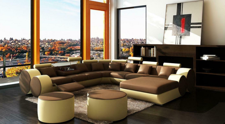 Multifunctionele leren bank zitkussen woonkamer leren decoratieset sofa