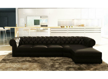 Klassieke Chesterfield gestoffeerde zithoek lederen zithoek woonkamerensemble