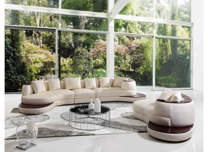 Moderne bankstel hoekbank leer bank bank stoffen ronde eiland