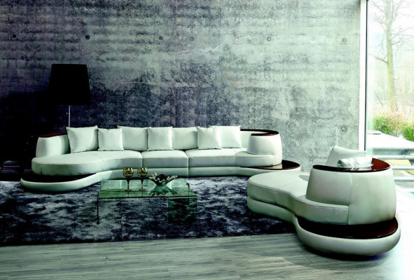 Moderne bankstel hoekbank leer bank bank stoffen ronde eiland