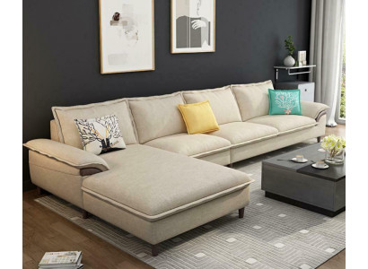 Woonlandschap hoekbank gestoffeerd textiel modern ontspannen zetel luxe meubels bank 329 cm