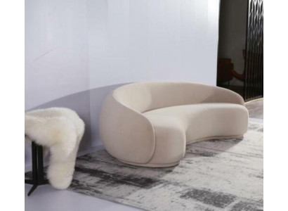 Ontwerp bank lounge bankstellen fluwelen bank 3 zits stof ronde club meubels hoekbankstellen