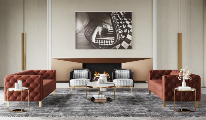Driepersoonsbank Bekleding Designbank Zitbanken 3-zits Woonkamer Meubels Modern
