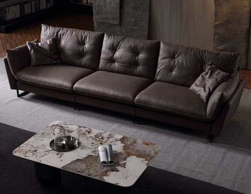 Bank 4-zitsbanken Luxe kunstleren grote bekleding van 260 cm Designer meubels