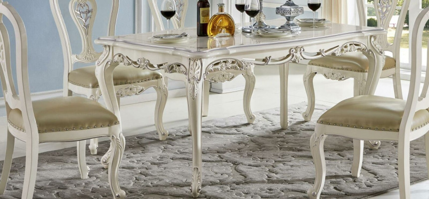 Koninklijke eettafel houten tafel barok rococo tafel klassieke eetkamer