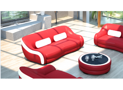 3-zits (geen 2+1) bankstel Bank Sofa's Banken Bankstellen Lederen zitontwerp
