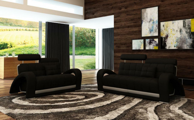 Ontwerp 3-zits (zonder 2+1) bank bank bekleding XXL Big banken bankstellen leer