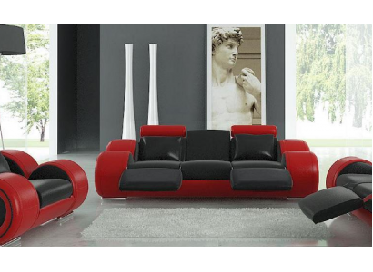 Ledersofa Bank Woonkamerbank 3-zits Design Moderne Bank 3-zits Berlijn