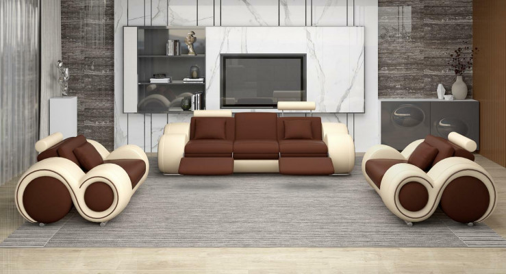 Sofaset Design Bankstel 3+2 Set Gestoffeerde Bank Lederen Woonkamersets