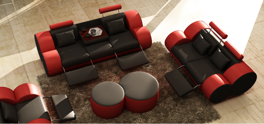 Sofa set Design Bankstel 3+2 Set Bekleding Leer Bank Woonkamersets