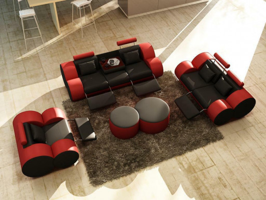 Sofa set Design Bankstel 3+2 Set Bekleding Leer Bank Woonkamersets