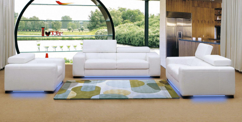 Sofa set Design Bankstel 3+2 Set Bekleding Leer Decoratieve Bank Woonkamer