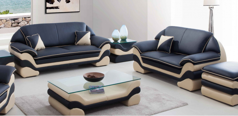 Leren bank Bank Woonlandschap 3+2 zitter Design bank Klassiek meubilair