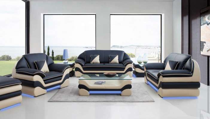 Leren bank Bank Woonlandschap 3+2 zitter Design bank Klassiek meubilair