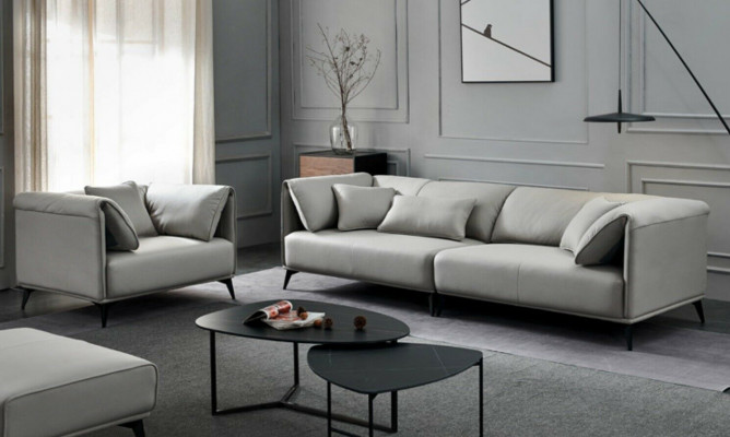 Woonkamerbanken bankstellen bekleding 4-zits grijs ontwerp Xxl Big Sofa