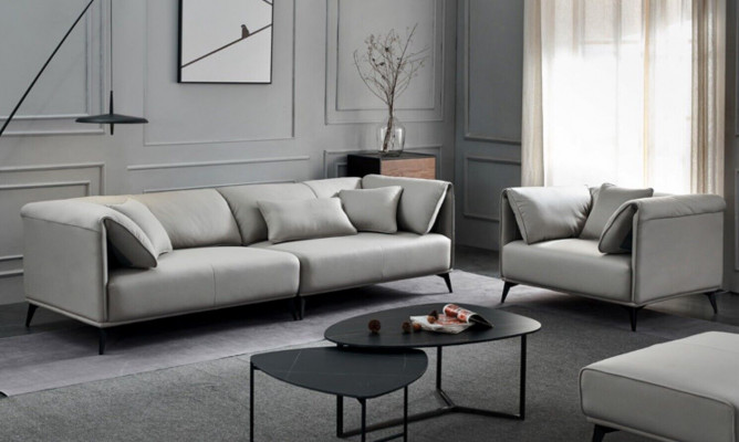 Woonkamerbanken bankstellen bekleding 4-zits grijs ontwerp Xxl Big Sofa