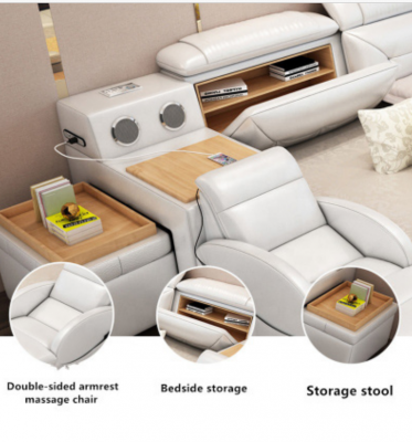 Dubbel Luxe Design Lederen Bed Overtrekbed USB Hotel Multifunctioneel