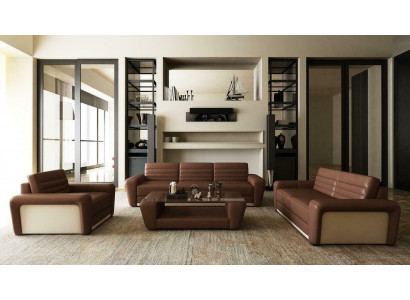 Lederen bank Bank Bank Bekleding Stoelbanken 3+2+1 Compleet Set Modern