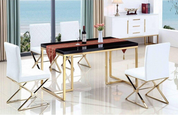 Eettafel 4 stoelen Eetkamerset Compleet Eetgroep Tafel 5-delig