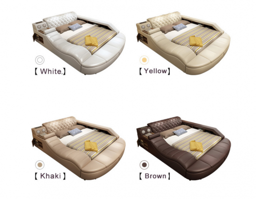 Multifunctioneel bed luxe ontwerp lederen bedden hotel dubbele plank