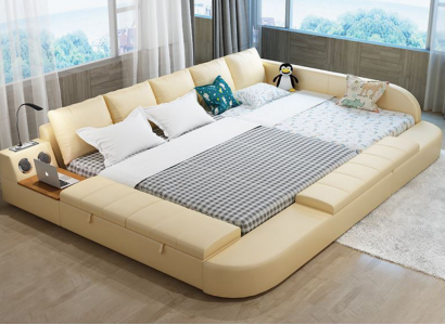 Multifunctioneel bankbed xxl Grote bedden met USB hotel lederen bekleding