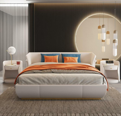 Designerbed Dubbele bedden Modern Hotel Leren tweepersoonsbed 180x200cm