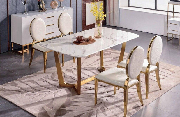 Eettafel Moderne tafel Eetkamerset 4x stoelenset 5 dlg. set
