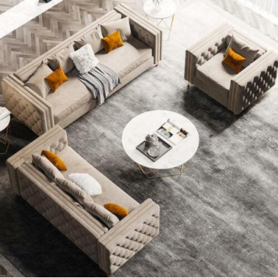 Fluwelen woonlandschap Relax zits ontwerp bank loungebank banken bank 3 zits 233 cm