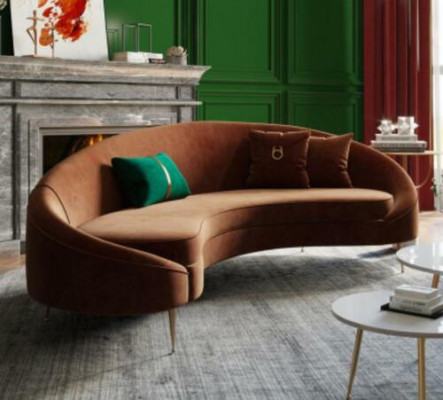 Hoekbank 3-zits gestoffeerd fluweel Modern Relax zit Luxe Meubels Woonlandschap Hoek