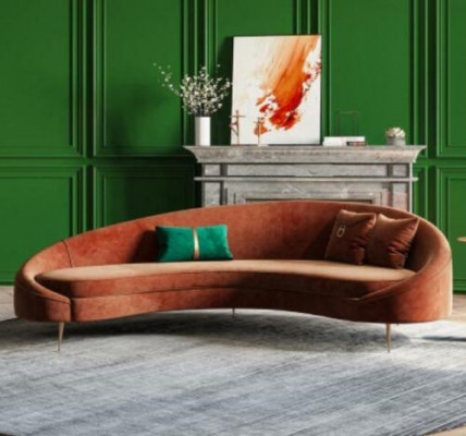 Hoekbank 3-zits gestoffeerd fluweel Modern Relax zit Luxe Meubels Woonlandschap Hoek