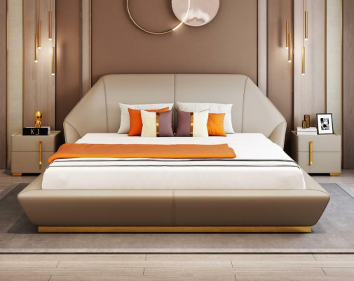 Ontwerper Italiaanse meubels Bed Dubbele Slaapkamer 180x200cm Leer