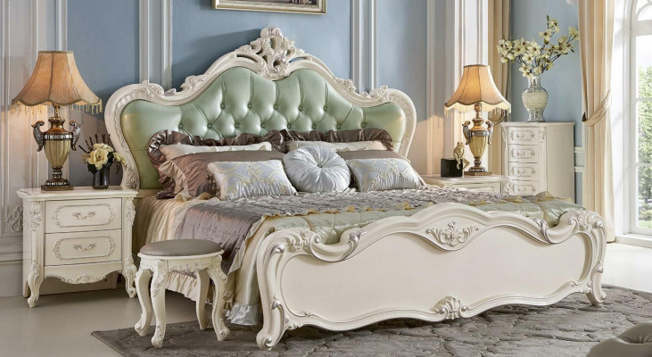Slaapkamer set 6-delig. Commode Bed Kaptafel Barok Massief hout