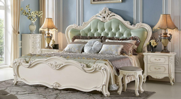 Slaapkamer set 6-delig. Commode Bed Kaptafel Barok Massief hout