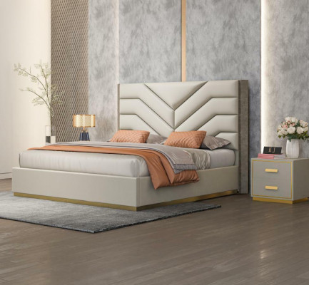 Bedden bekleden Ontwerp Luxe Hout Tweepersoonsbedden Huwelijk Slaapkamer Leder Hotelmeubelen