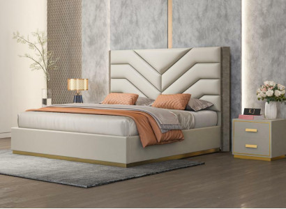 Bedden bekleden Ontwerp Luxe Hout Tweepersoonsbedden Huwelijk Slaapkamer Leder Hotelmeubelen