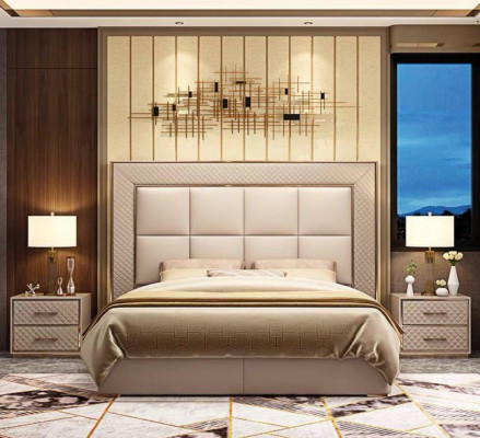 Klassieke gestoffeerde leren kunstlederen tweepersoonsbed luxe designbedden dubbel