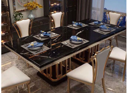 Luxe moderne marmeren stijl eettafel meubels tafels eetkamer design keuken.