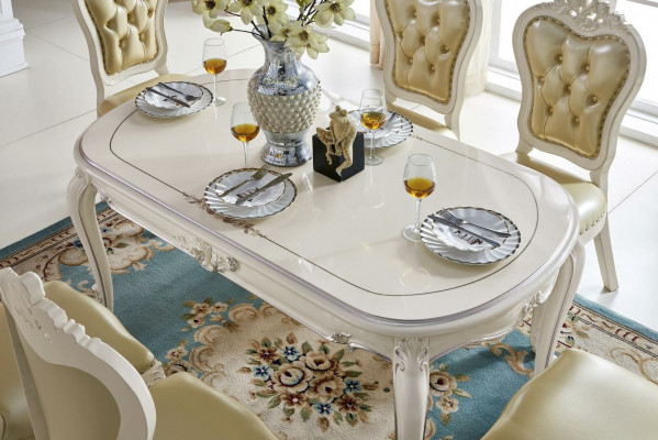 Klassieke massief houten eettafelset meubels eetkamer set 7-delige eetgroep.