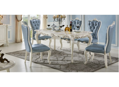 Klassieke massief houten meubels eetset eetgroep eetkamertafel set 7-delig.