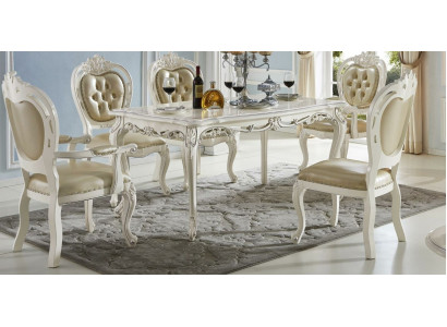Eettafel massief hout Complete set 6 stoelen Set Eet eetkamer Tafels 7-delig