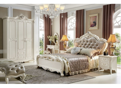 Slaapkamer Sets Koninklijk Bed 6-delig Barok Chesterfield Meubels Massief Hout