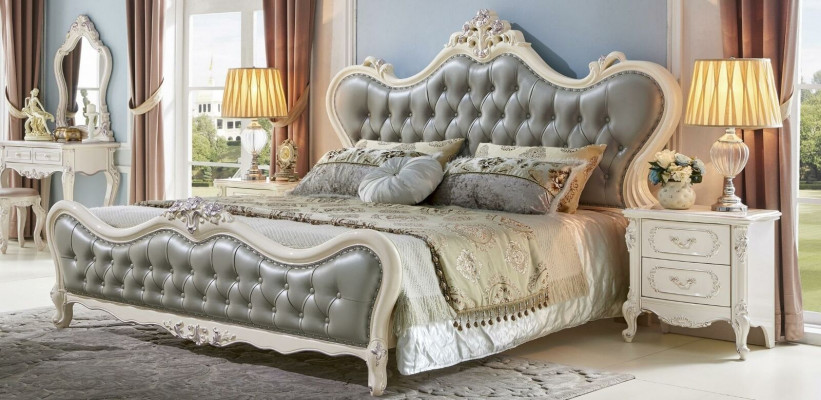 Slaapkamer nachtkastje bed 6-delig slaapkamera set kaptafel massief hout
